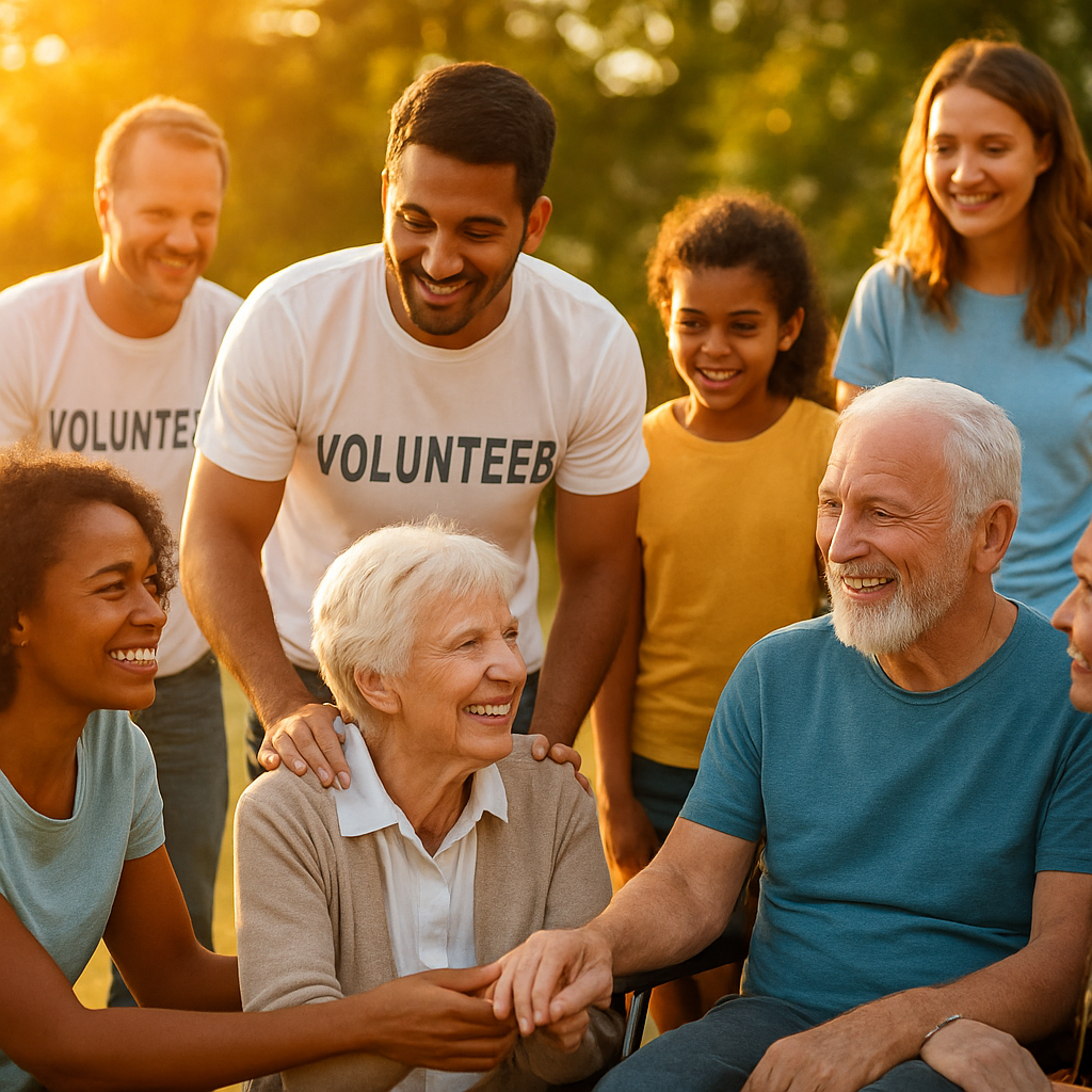 Community volunteers helping families